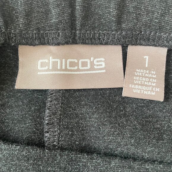 Chico's Women's Black Pull-On Pants Sz 1 Comfy Stretch Casual Sleek Versatile - Picture 3 of 9